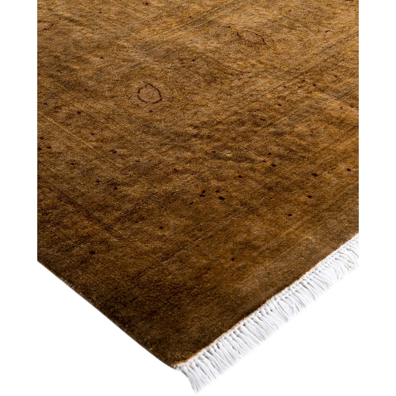 Overdyed One-of-a-Kind Hand-Knotted Area Rug - Gold - 9' 0" x 12' 0"