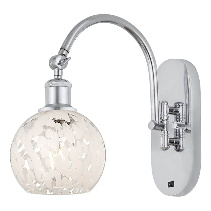 Innovations Lighting 518-1W-12-6-White Mouchette-Indoor Wall Sconce
