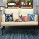 preview thumbnail 3 of 8, Moasis Wicker Outdoor Loveseat with Cushions - 44.9"L x 21.7"W x 31.1"H