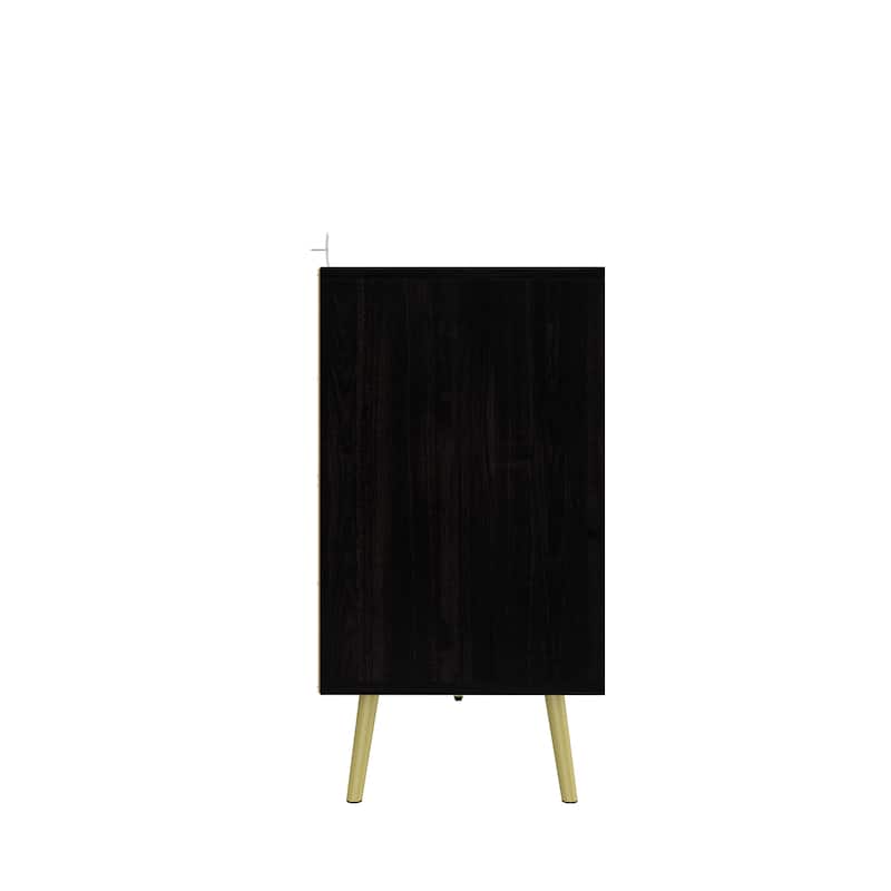 Modern 6-Drawer Dresser with Gold Legs and Handles, 47.2" Wide Mid-Century Bedroom Dresser Chest