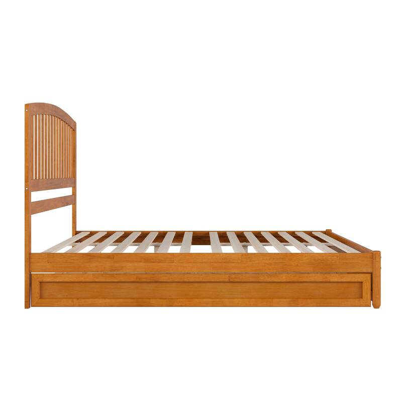 Lucia Platform Bed with Panel Footboard and Twin XL Trundle