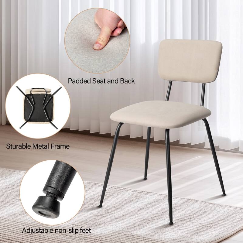 Iron Modern Padded Office Chairs Adjustable Foot Pads Set