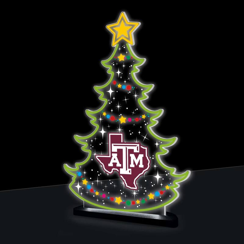 10" LED Tabletop Christmas Tree Desklite Sign, Texas A&M