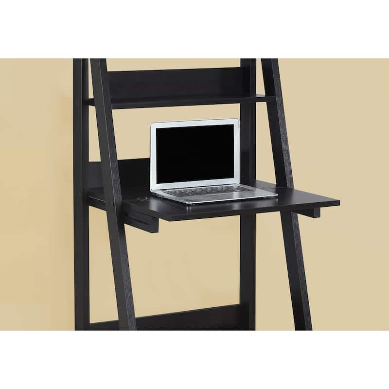 Computer Desk, Home Office, Laptop, Leaning, 61"h, Work, Storage Shelves, Brown Laminate - Brown