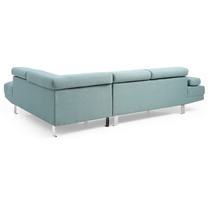 Adjustable Twill L Shape Sectional Sofa - 109" - Teal