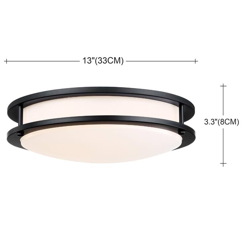 33-in Oval Brushed Nickle or Matte Black Finsh Led Flush Mount Light