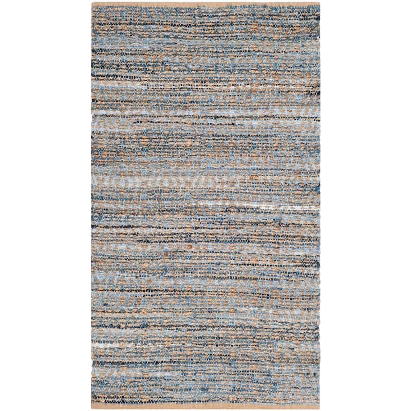 SAFAVIEH Handmade Cape Cod Irenea Coastal Jute Rug - 2' x 3' - Natural/Blue