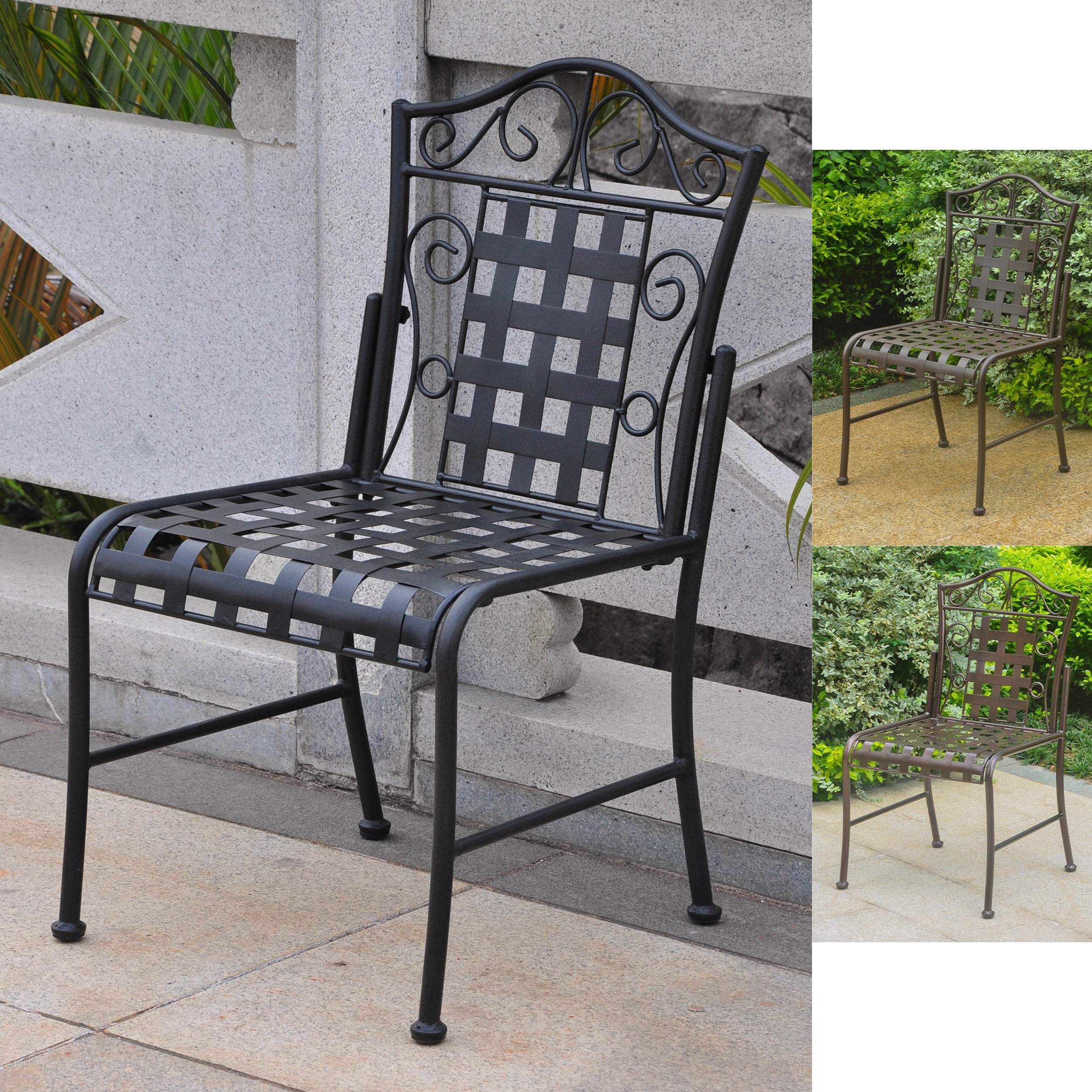 Mandalay Iron Patio Bistro Chairs (Set of 2)