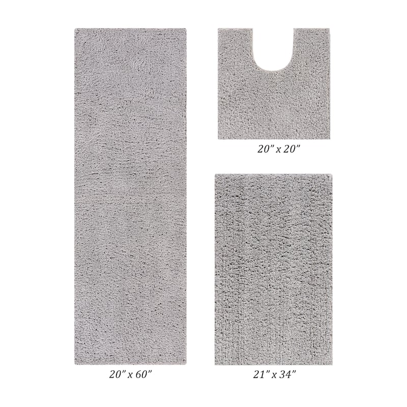 Better Trends Bath Rug Set 100% Micro Polyester Tufted Anti-Skid Latex Backing Bathroom Rugs for Shower, Sink Mats Micro Plush