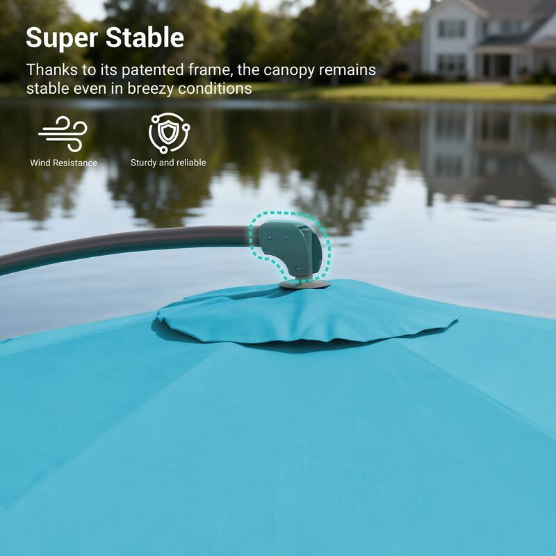 BONOSUKI 10ft Patio Offset Umbrella Outdoor Hanging Umbrella