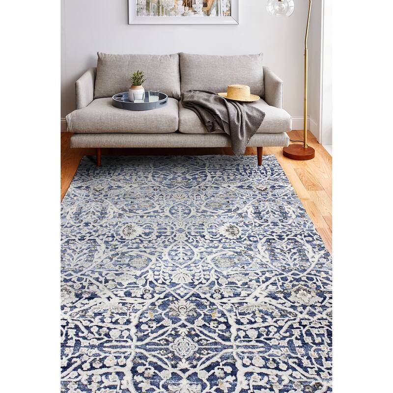 Bashian Shepherd Blue Transitional Area Rug