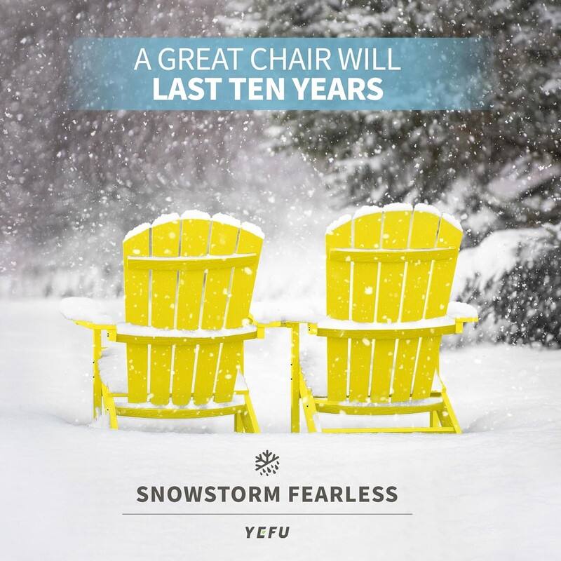 WINSOON All Weather HIPS Outdoor Plastic Adirondack Chairs Set of 2