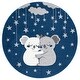 preview thumbnail 34 of 50, SAFAVIEH Carousel Kids Iana Koala Hug Rug 5'3" Round - Navy/Grey - Round