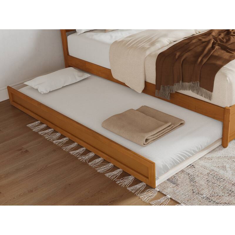 Emelie Platform Bed with Panel Footboard and Twin XL Trundle