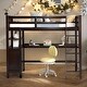 preview thumbnail 1 of 7, Twin Size Wooden Loft Bed With Drawers And Desk,Shelves,Solid Construction Espresso