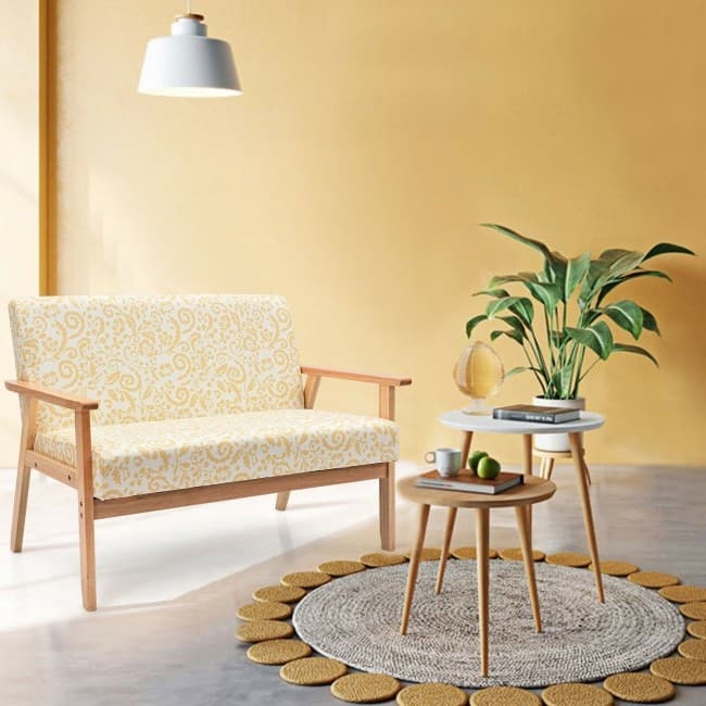 Modern Fabric Loveseat Sofa Couch Upholstered 2-Seat Armchair - 45" x 26.5" x 32" (L x W x H)