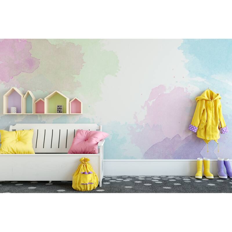 GK Wall Design Watercolor Brush Splash Colorful Wallpaper