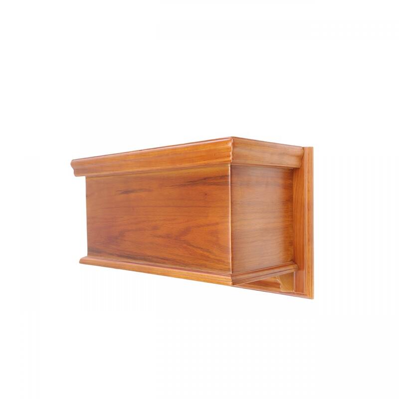 Light Mahogany Wooden Flat Front Panel High Tank Toilet Part Tank Only