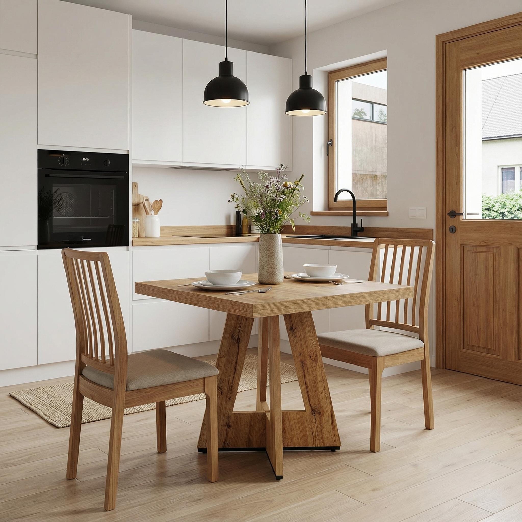 31.5-Inch Small Kitchen Table with Pedestal Base