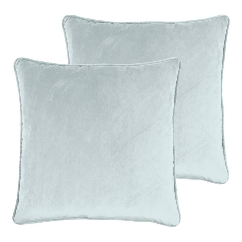 Sherry Kline Glendon Velvet Corded Edge pillow, zippered with Polyester Insert (Set of 2) 20"x20" - Desert Sage