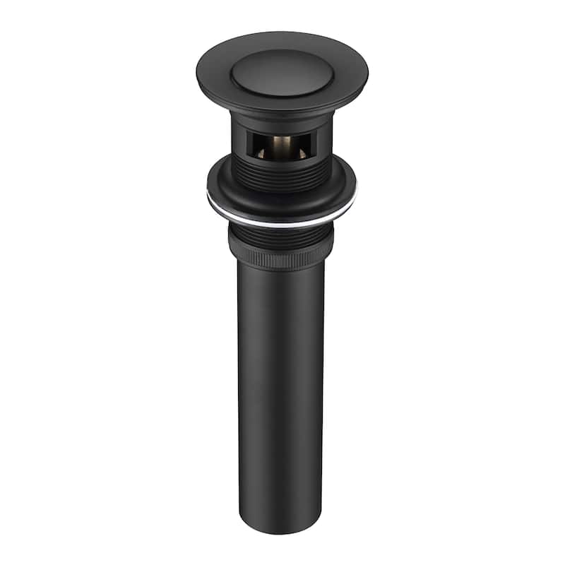 Luxier DS04-T Bathroom Sink Push Pop-Up Drain Stopper with Overflow - Matte Black