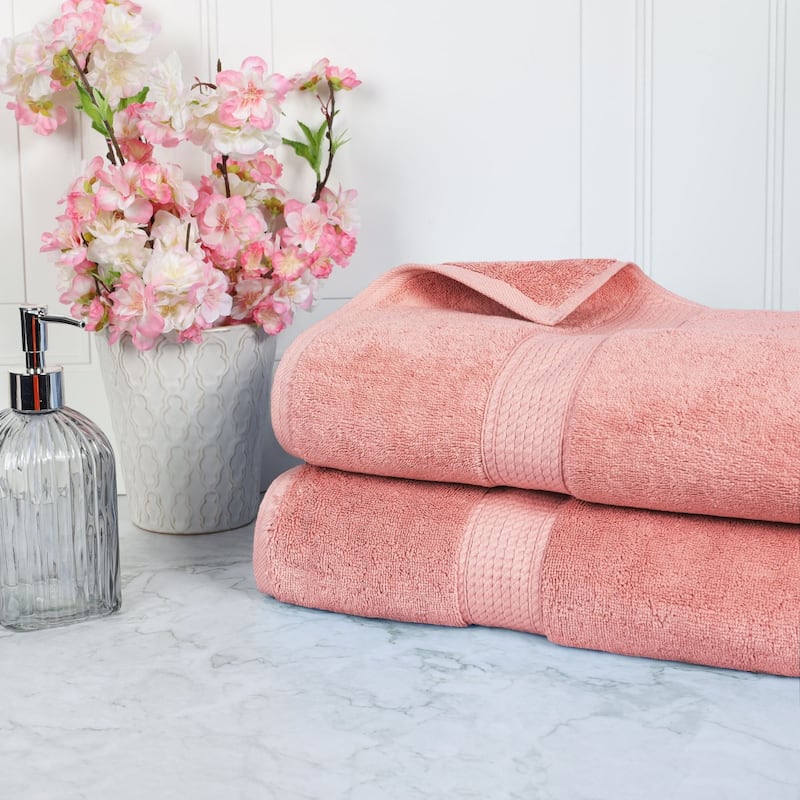 Blue Nile Mills Luxury 2-Piece Egyptian Cotton Bath Sheet Set, Thick Absorbent Oversized Bathroom Towels