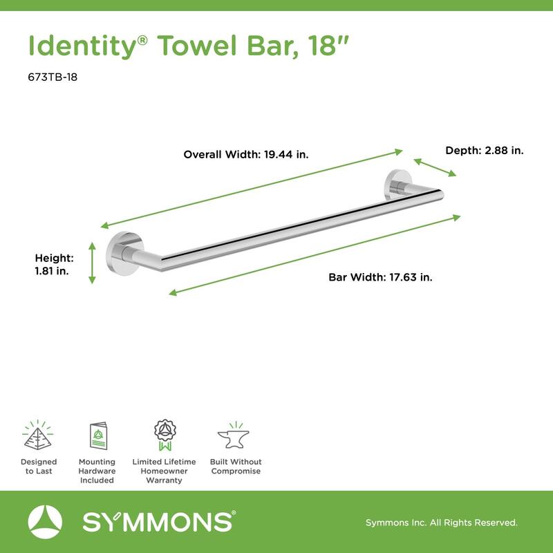 Symmons Identity 18" Wall Mounted Towel Bar
