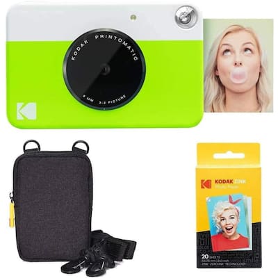 Kodak Printomatic 5MP Instant Print Camera, Case & Zink Photo Paper (20 Sheets) Bundle - N/A