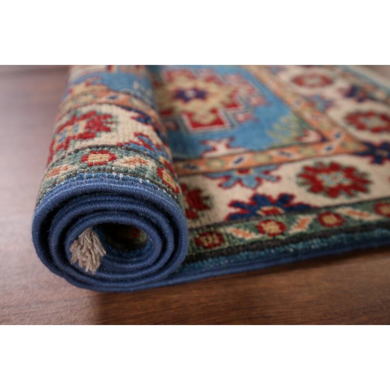 Blue Kazak Accent Rug Handmade Oriental Traditional Wool Carpet - 2'0" x 3'0"