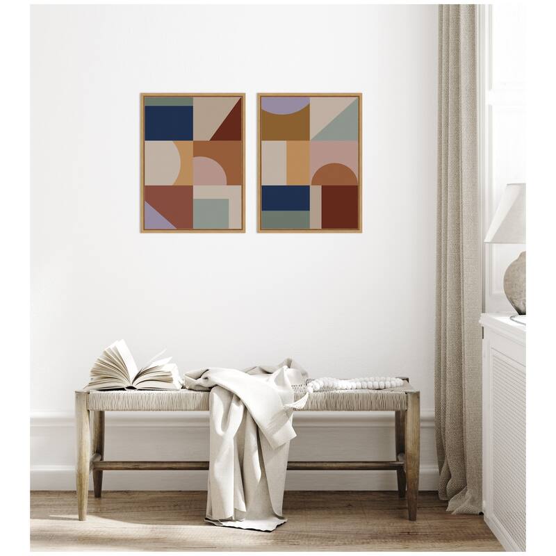 Kate and Laurel Modern Bohemian Pattern 2 Piece Framed Canvas Wall Art Set by The Creative Bunch Studio