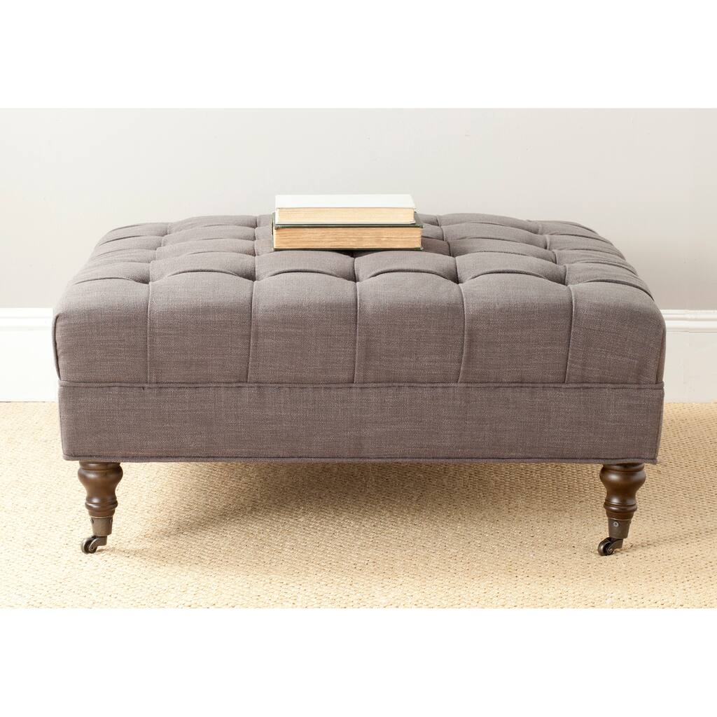 SAFAVIEH Clark Charcoal Grey Cocktail Ottoman