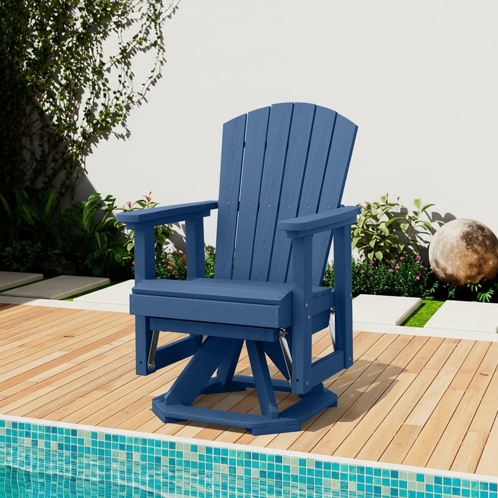 HDPE Adirondack Swivel Glider, Outdoor Patio Chair