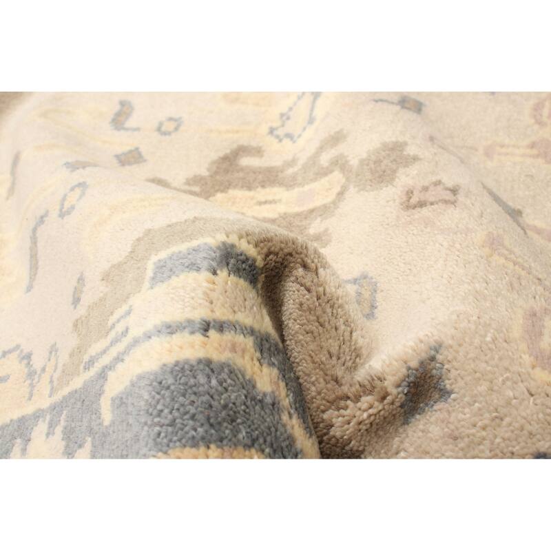 ECARPETGALLERY Hand-knotted Royal Oushak Grey Tip Wool Rug - 2'7 x 9'9