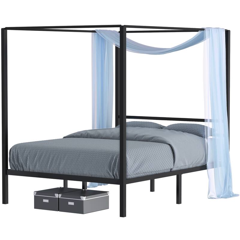 Metal Canopy Platform Bed Frame