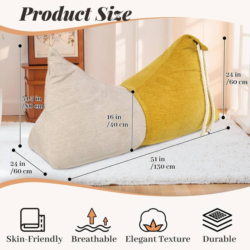WOWMAX Bean Bag Chair, Plush Bean Bags For Adults, Soft & Machine Washable Cover, Cozy Bean Bag Sofa For Living Room