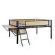 preview thumbnail 17 of 33, Full Size Multifunctional Storage Design Single Metal Loft Bed with Rectangular Desk and Lamp