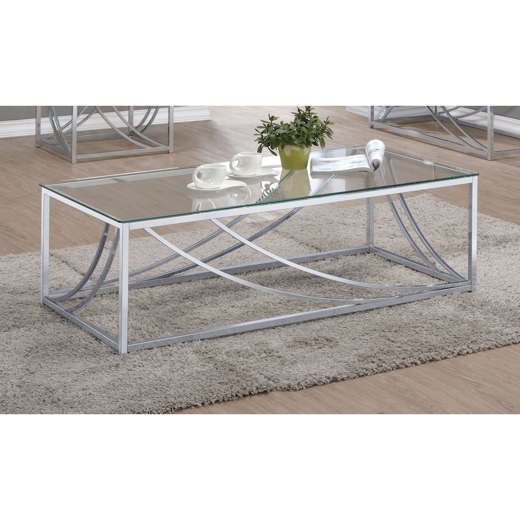 Lille Rectangular Glass Top Coffee Table Chrome