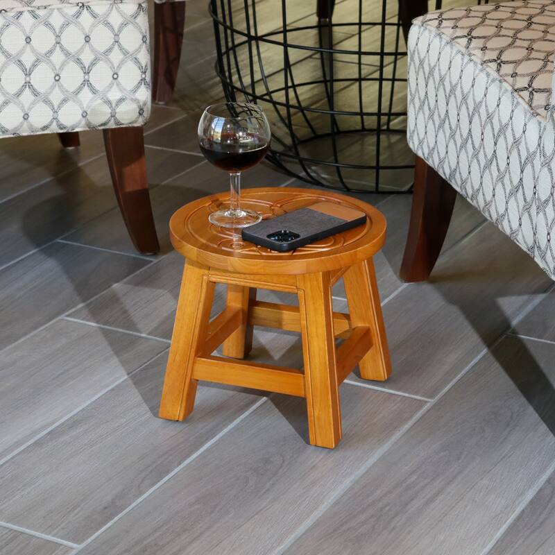 Carved Wooden Step Stool