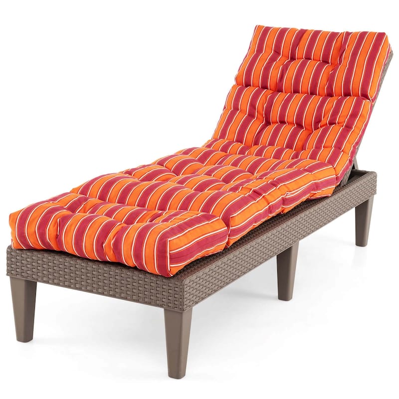 Gymax 73'' Lounge Chaise Cushion Padded Recliner Cushion
