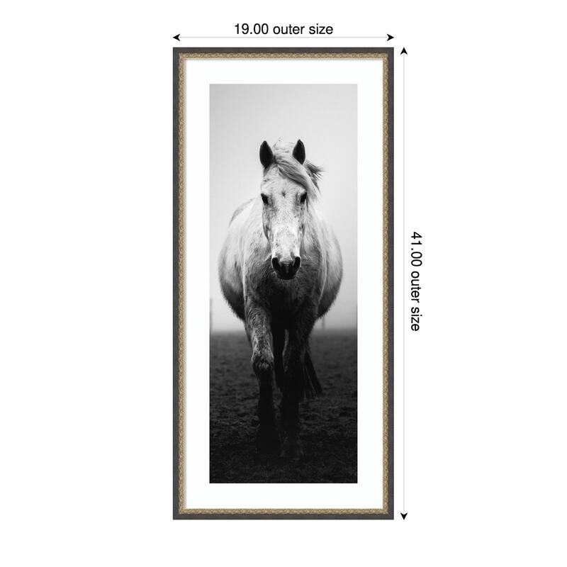 Confidence by Christophe Staelens Wood Framed Wall Art Print - Bronze - 19 x 41 in - Matted