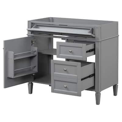 36''Bathroom Vanity Without Top Sink,Modern Bathroom Storage Cabinet With 2 Drawers And A Tip-Out Drawer,Solid Wood Frame