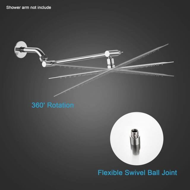 Kichae Square Stainless Steel Rain Shower Head with Silicone Nozzle