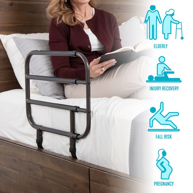 Able Life Bedside Extend-A-Rail, Adjustable Bed Rail Fall for Seniors