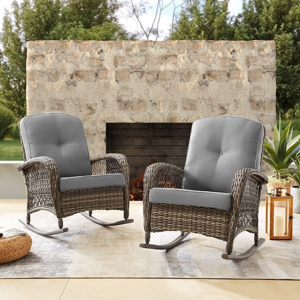 Resin wicker rocker chairs best sale