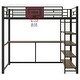 preview thumbnail 6 of 10, Metal Loft Bed with Bulit-in Desk and 4-Tier Open Shelves, Twin Size Loft Bedframe with Basketball Hoop for Kids