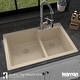 preview thumbnail 50 of 60, Karran 33" Top Mount Large/Small Bowl Quartz Kitchen Sink Kit - 33" x 22" x 9"