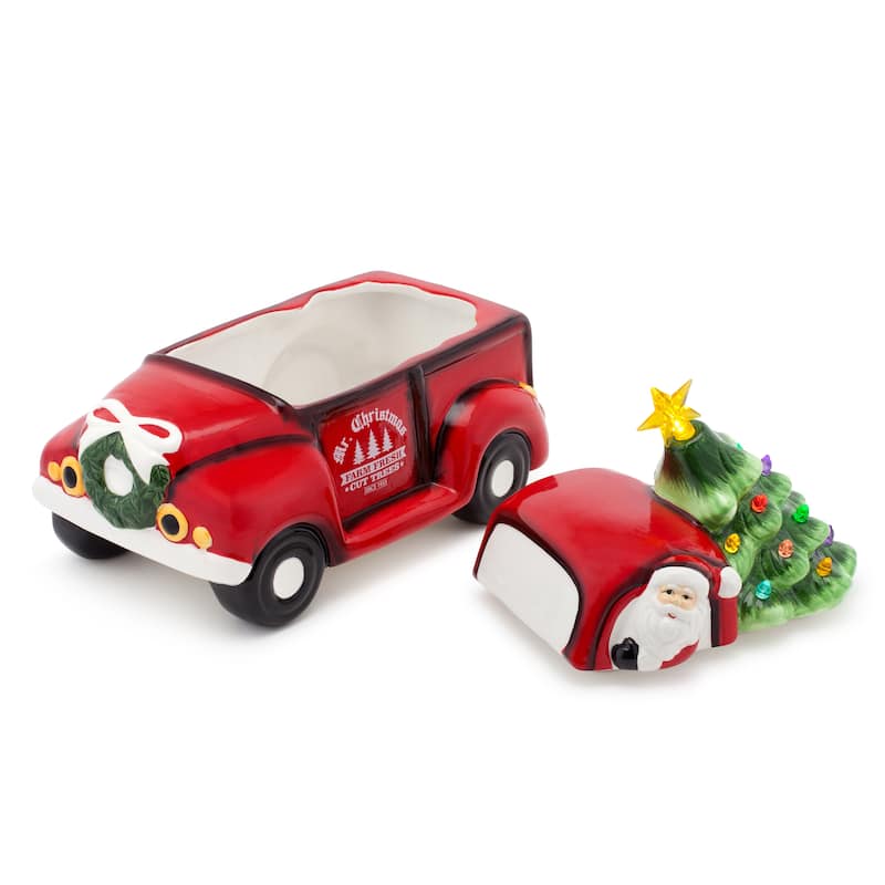 10.5" Nostalgic Ceramic Lit Truck Cookie Jar