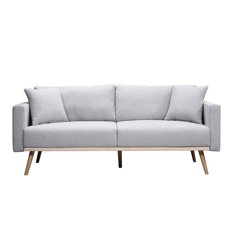 Easton Linen Fabric Sofa Loveseat Chair Living Room Set with USB Charging Ports Pockets & Pillows