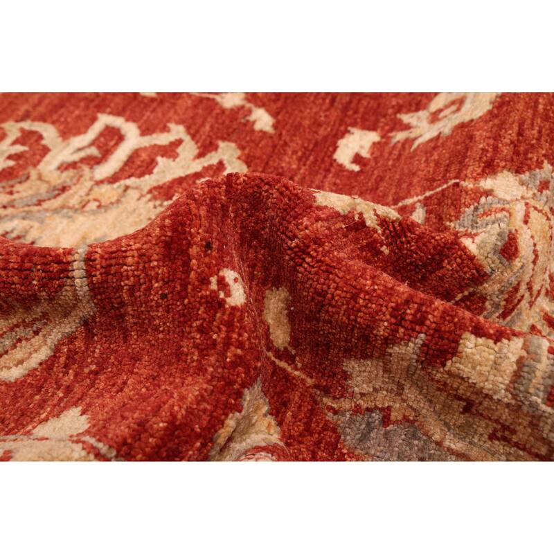 ECARPETGALLERY Hand-knotted Peshawar Oushak Red Wool Rug - 9'1 x 12'0