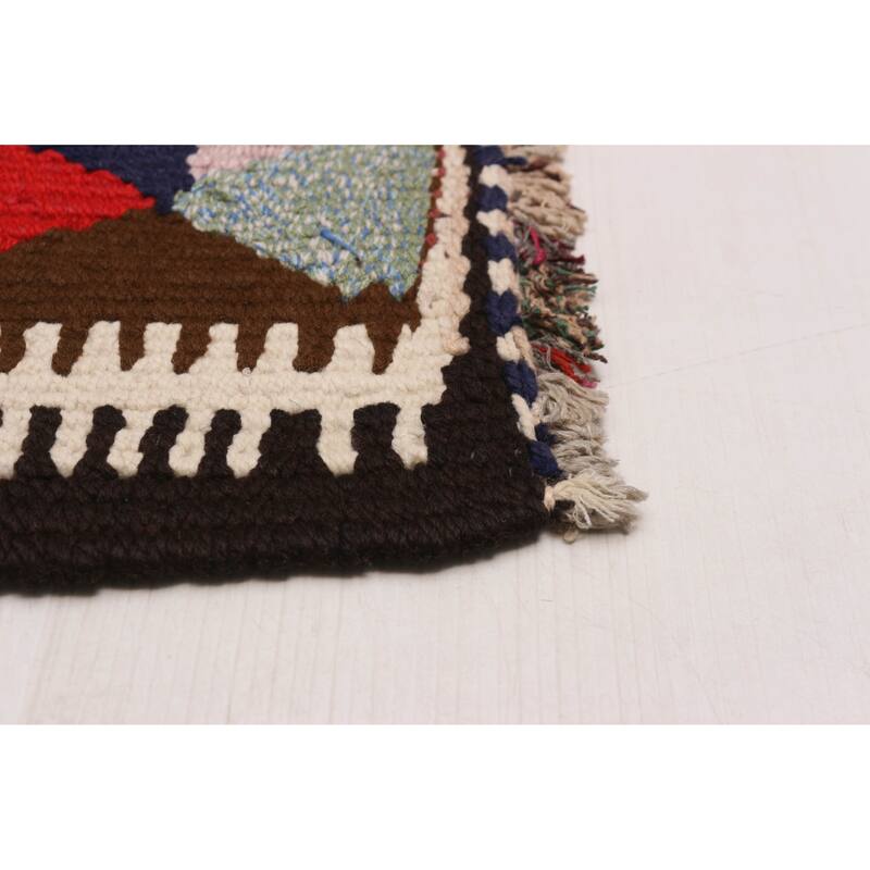 ECARPETGALLERY Flat-Weave Ankara Multi Color Wool Kilim - 4'11 x 9'8